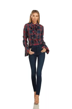 MARGOT BLOUSE STEWART TARTAN -Trish Scully 133 4
