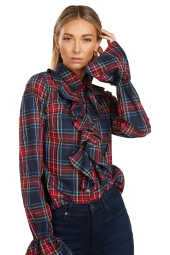 MARGOT BLOUSE STEWART TARTAN -Trish Scully 133 5