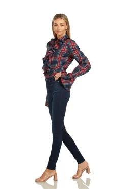 MARGOT BLOUSE STEWART TARTAN -Trish Scully 133 6