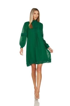 THEODORA SHIFT DRESS EMERALD GREEN