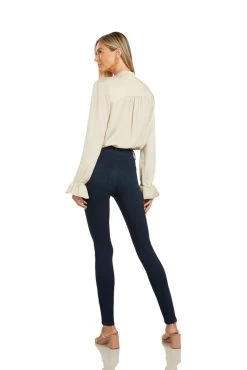 MAYA TUXEDO PLEATED BLOUSE CHAMPAGNE -Trish Scully 17 6