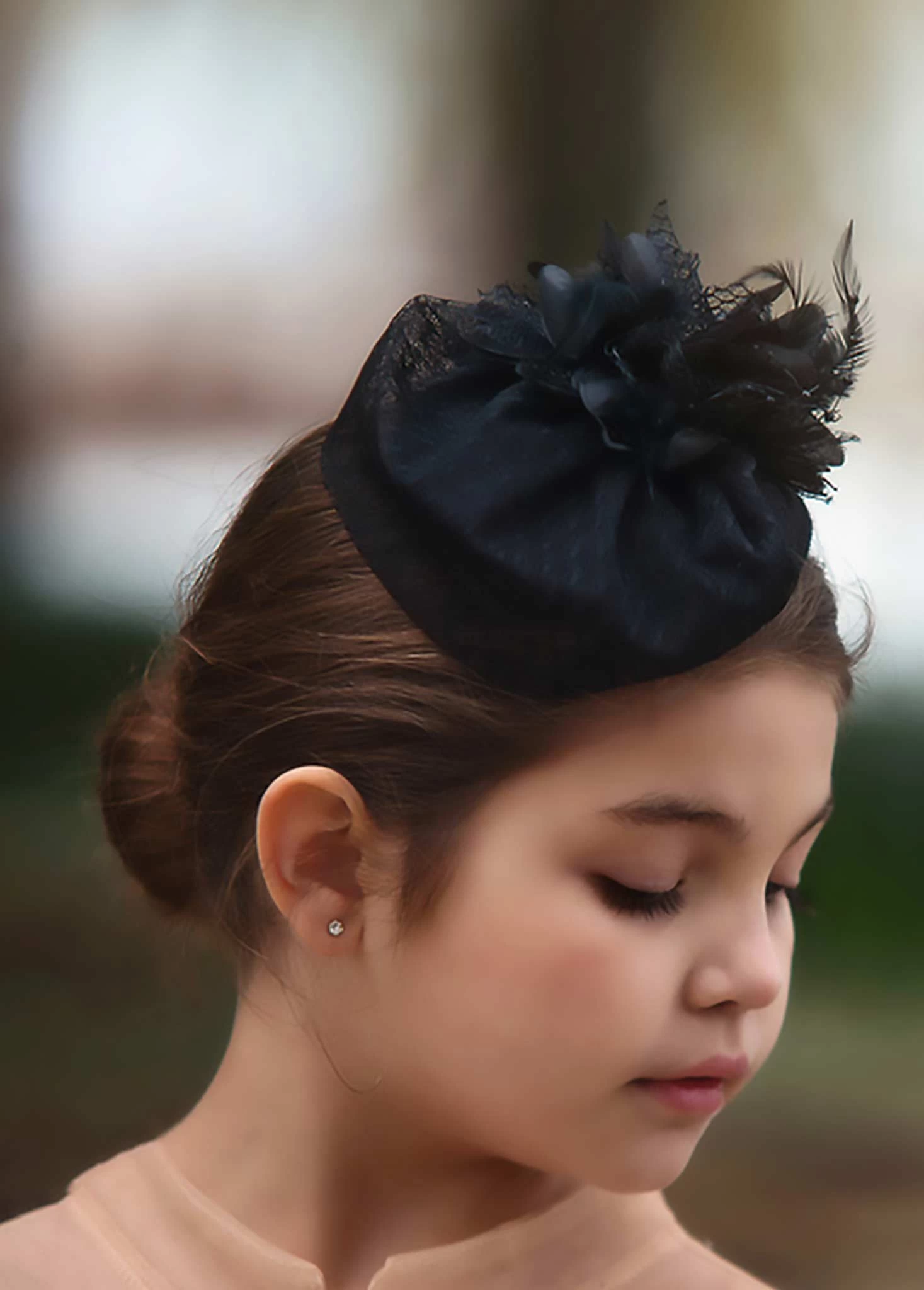 BLACK PILLBOX HAT 1 BLACK PILLBOX HAT