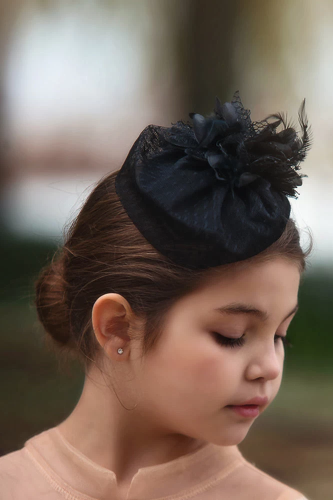 BLACK PILLBOX HAT 2 BLACK PILLBOX HAT - Image 2