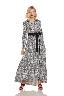 CONSTANCE MAXI DRESS NAVY DAMASK -Trish Scully 26 1368 WEB