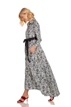 CONSTANCE MAXI DRESS NAVY DAMASK -Trish Scully 26 1388 WEB