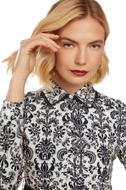 CONSTANCE MAXI DRESS NAVY DAMASK -Trish Scully 26 1432 WEB