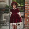 ROSALINA DRESS BURGUNDY VELVET