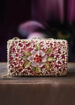 LA ROSA BRILLANTE PAVE CLUTCH