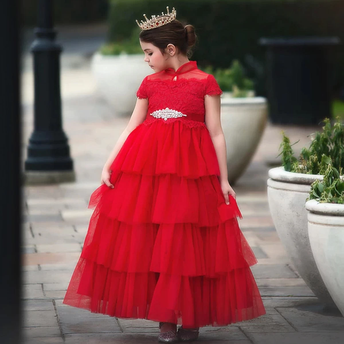 ARIANA GOWN & BELT SET CRIMSON 3 ARIANA GOWN & BELT SET CRIMSON - Image 3