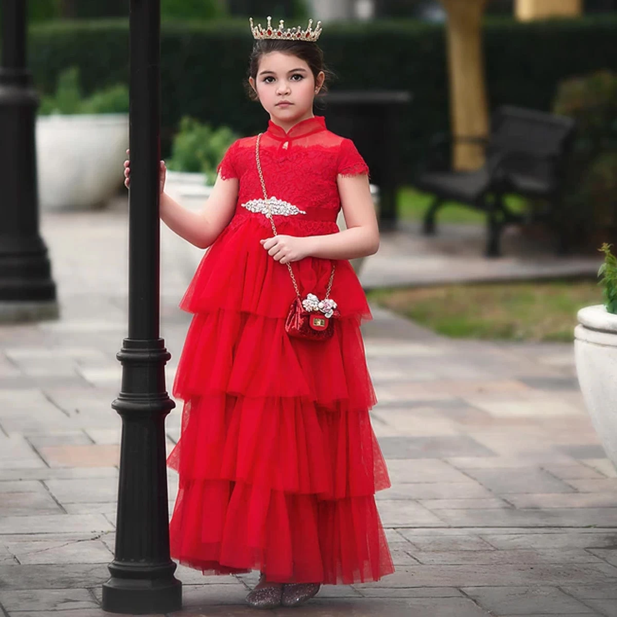 ARIANA GOWN & BELT SET CRIMSON 4 ARIANA GOWN & BELT SET CRIMSON - Image 4