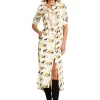 LEA BUTTON DOWN MAXI DRESS EQUESTRIAN PRINT