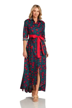CONSTANCE MAXI DRESS NAVY ROSE FLORAL