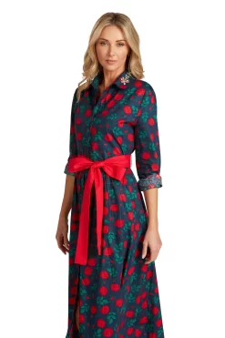CONSTANCE MAXI DRESS NAVY ROSE FLORAL -Trish Scully ConstanceMaxiNavyRoseFloral 1727 WEB