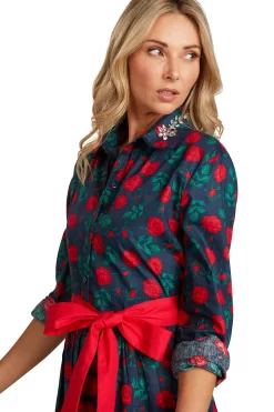 CONSTANCE MAXI DRESS NAVY ROSE FLORAL -Trish Scully ConstanceMaxiNavyRoseFloral 1729 WEB