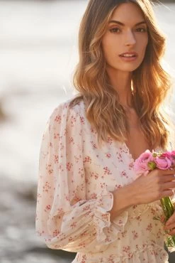 GRACE MINI DRESS PINK FLORAL -Trish Scully DSC02622