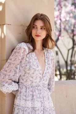 SOFIA MAXI DRESS LAVENDER FLORAL -Trish Scully DSC07731