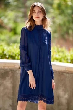THEODORA SHIFT DRESS NAVY BLUE -Trish Scully DSC07986