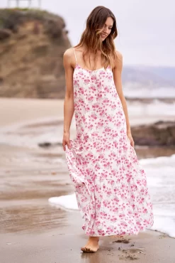 ALEXA MAXI DRESS PINK FLORAL -Trish Scully DSC08824