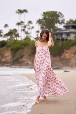 ALEXA MAXI DRESS PINK FLORAL -Trish Scully DSC08895