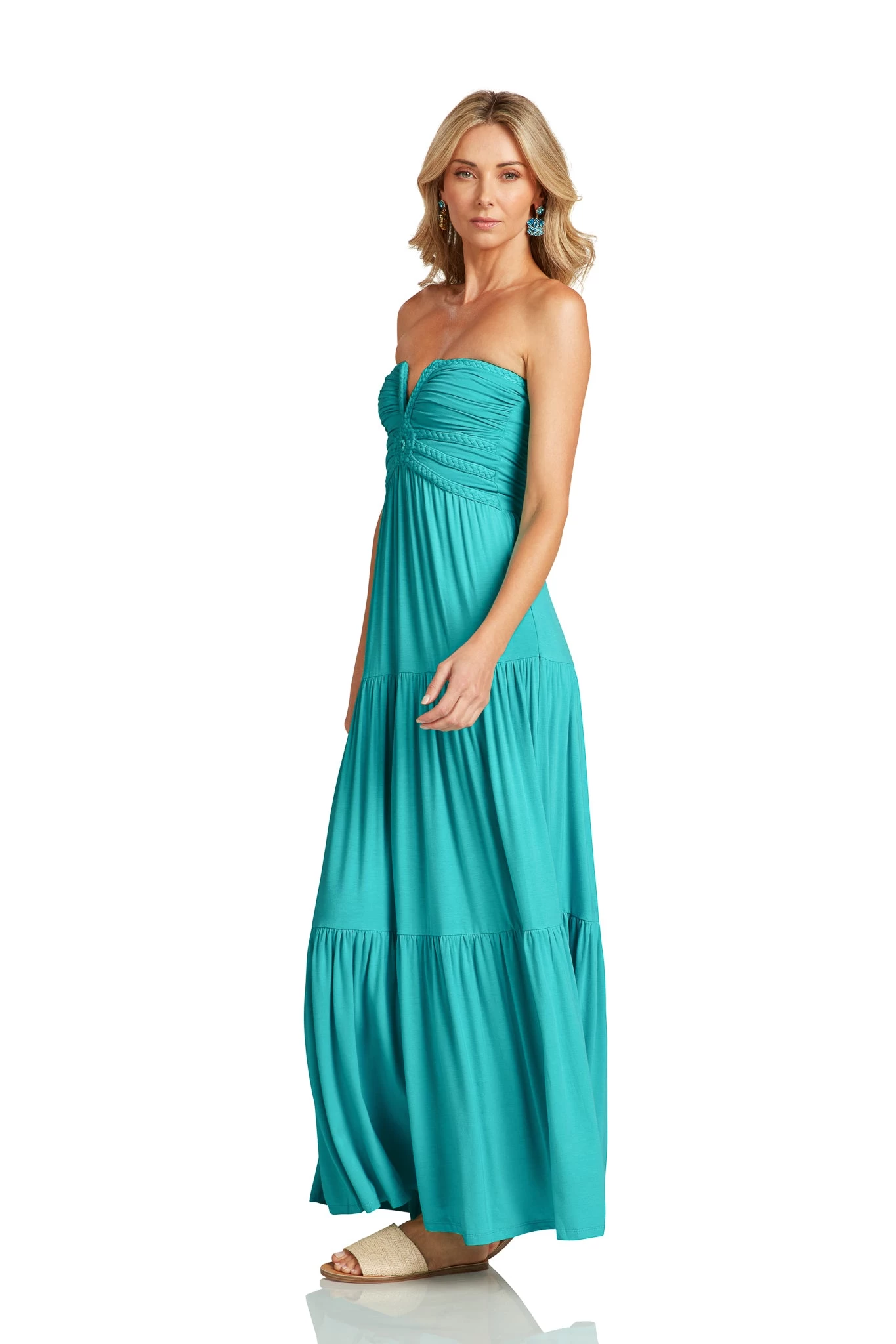 LUCILLE MAXI DRESS TURQUOISE 3 LUCILLE MAXI DRESS TURQUOISE - Image 3
