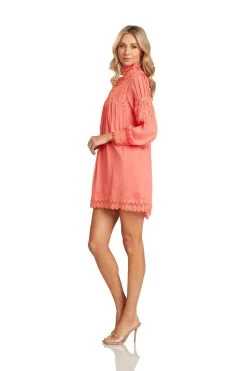 NATALIE TUNIC DRESS CORAL -Trish Scully NatalieTunicDress 0219 WEB