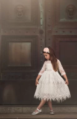 BELLA RAFAELA DRESS & BELT SET- ANTIQUE WHITE -Trish Scully PPH26 MAIN IMAGE 51660.1570205925.1280.1280