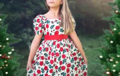 ARIELLE DRESS RED ROSE FLORAL -Trish Scully TSC3fb 1