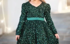 EMMA SEQUIN DRESS EMERALD -Trish Scully emmaemerald2