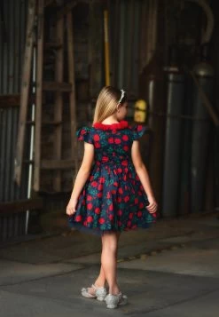 EVANGELINE DRESS NAVY ROSE FLORAL -Trish Scully evangeline3