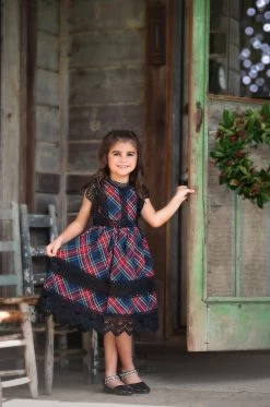 EVERLY DRESS BLACK WATCH TARTAN -Trish Scully neweverlystew