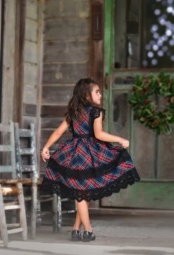 EVERLY DRESS BLACK WATCH TARTAN -Trish Scully neweverlystew4