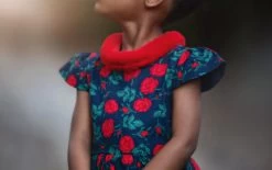 EVANGELINE DRESS NAVY ROSE FLORAL -Trish Scully newfloraldressdetail